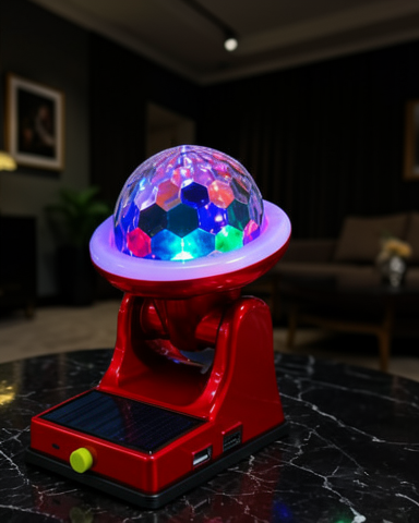 Güneş Enerjili Projektör Lamba 360° RGB LED Disco Işığı Ayarlanabilir Başlıkla