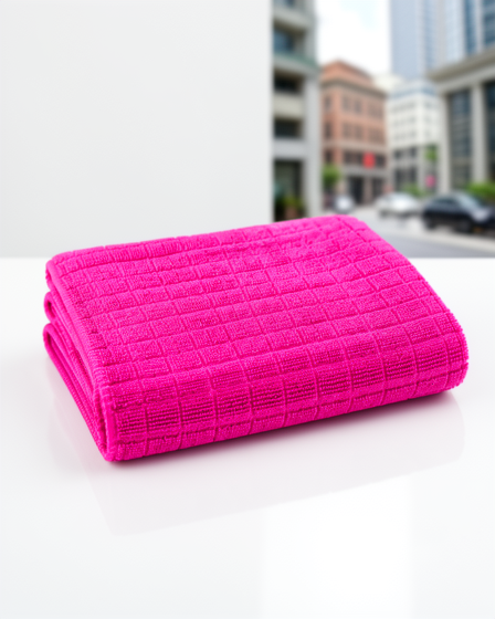 Mikrofiber Temizlik Bezi Pembe Kareli
