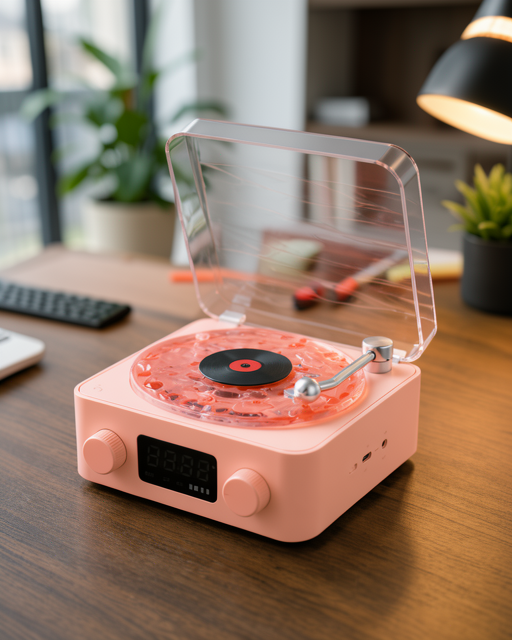 Yeni Nesil Kristal Ses, Saatli Tasarım ve Gece Lambası ile Retro Bluetooth Hoparlör