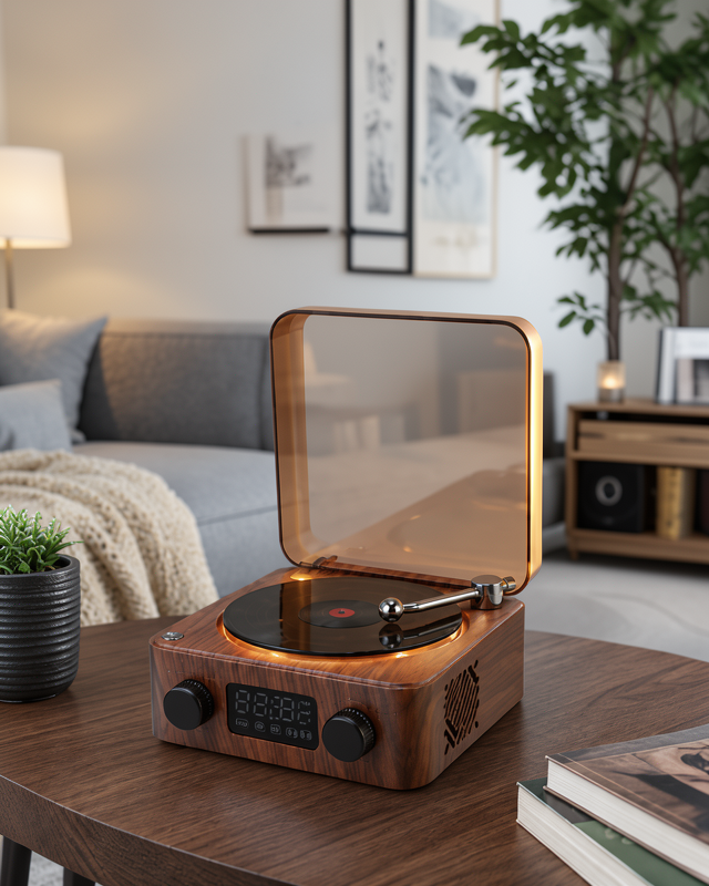 Yeni Nesil Stereo Bluetooth Hoparlör – Saat Göstergeli ve Gece Lambalı