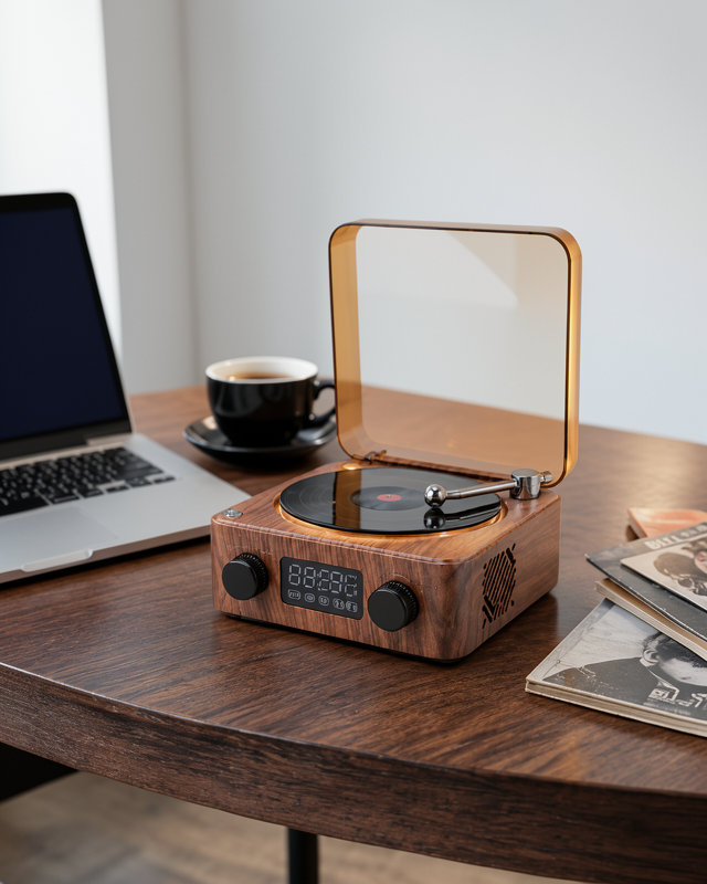 Yeni Nesil 3-ü-1 Arada Bluetooth Hoparlör – Işıklı Saat ve Gece Lambası