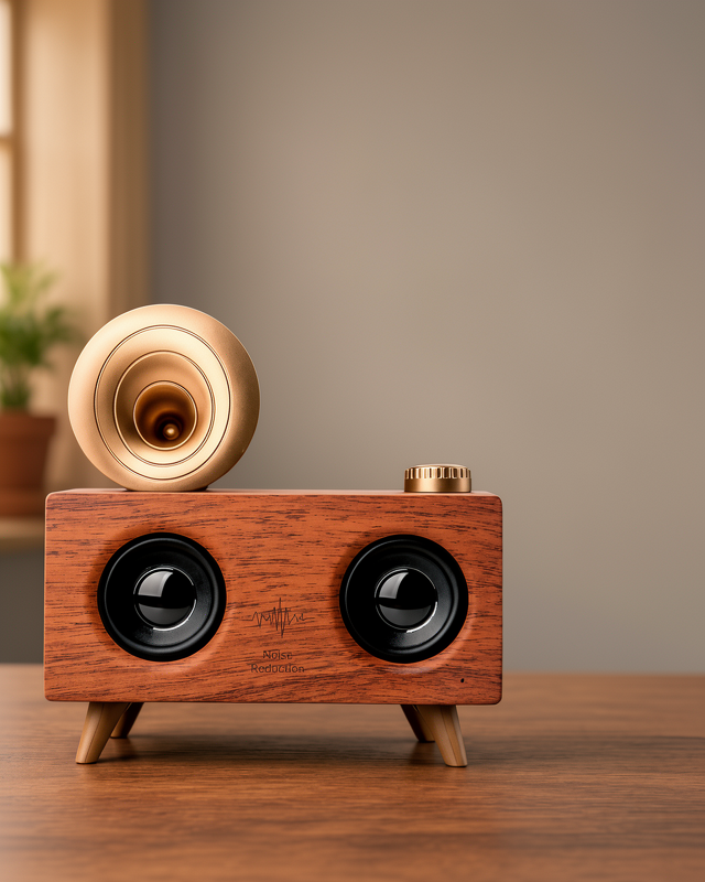 Ahşap Renk Vintage Bluetooth Nostalji Hoparlör Radyo Gramofon