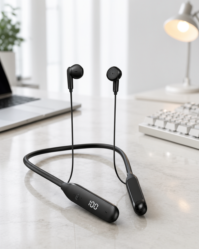 Yeni Nesil 60 Saat Kablolu Boyun Askılı Bluetooth Kulaklığı