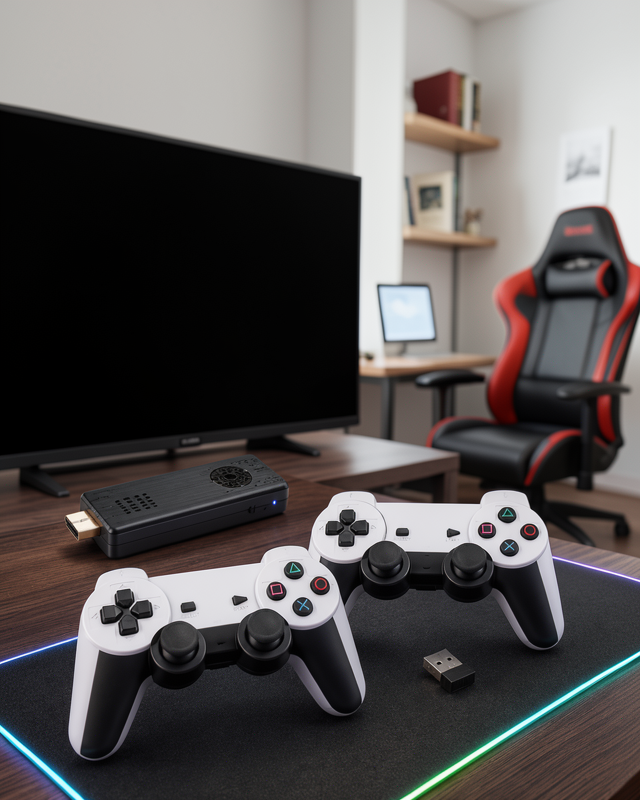 Yeni Nesil Yüksek Çözünürlüklü 3D Oyun Kolu Joystick Çift Kollu Retro Oyun