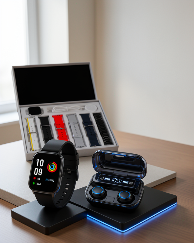 Nabızz Ölçer Bluetooth Bağlantılı Uzun Pil Ömrü ile Yeni Model Akıllı Saat ve Kulaklık Kampanyası