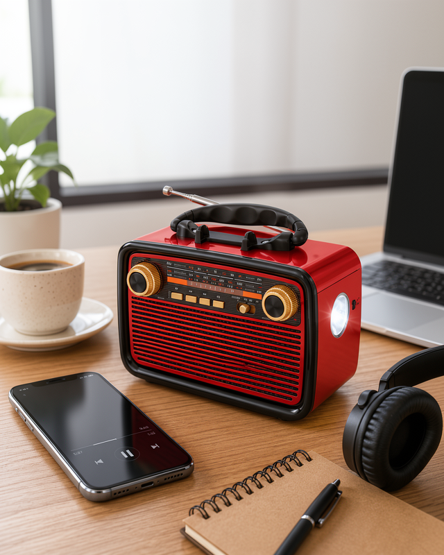 Ahşap Nostaljik Radyo, Bluetooth Bağlantılı Müzik Kutusu