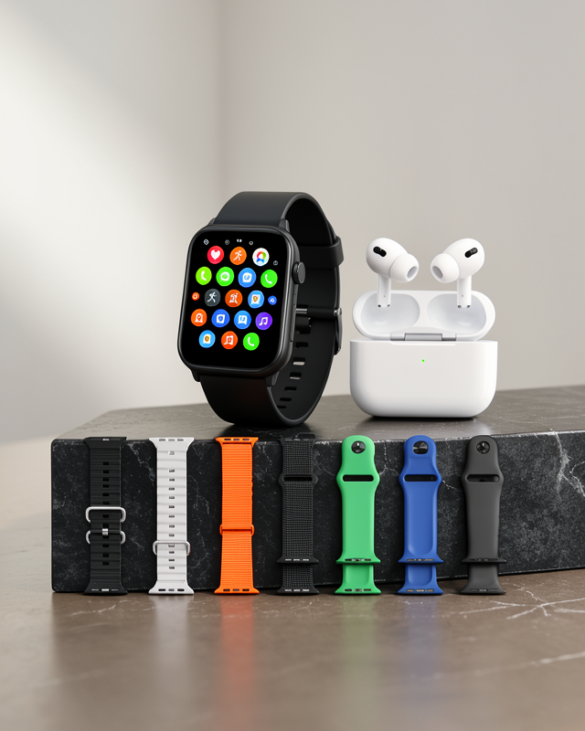 Günlük Kullanım ve Spor İçin 7 Farklı Kordon ile Akıllı Saat ve Bluetooth Kulaklık