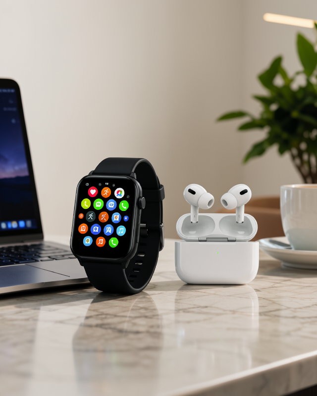 Kablosuz Kulaklık Hediyeli, Bluetooth Arama Özellikli Akıllı Saat Seti, Android & iOS Uyumlu