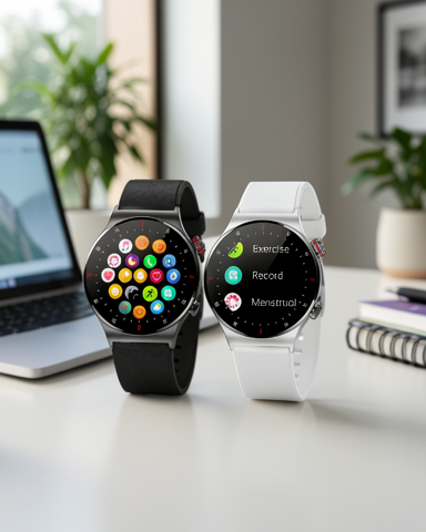 Bluetooth bağlantılı sesli görüşme ve nabız ölçer özellikli Amoled ekranlı akıllı saat