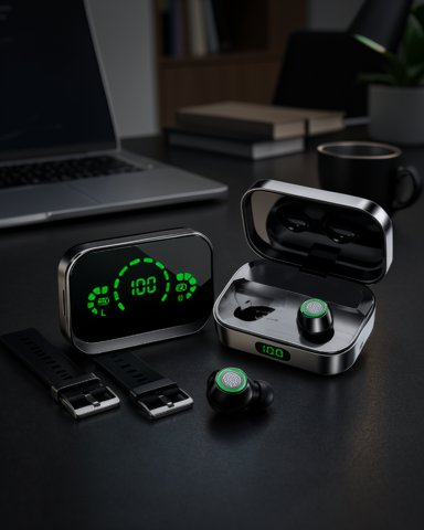 Akıllı Saat ve TWS Bluetooth Kulaklık, Uzun Pil Ömrü, Nabız Ölçer, Uyku Takibi