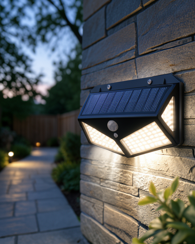 Suya dayanıklı Solar Sensörlü Bahçe Lambası Parlak Beyaz Işık 100 LED