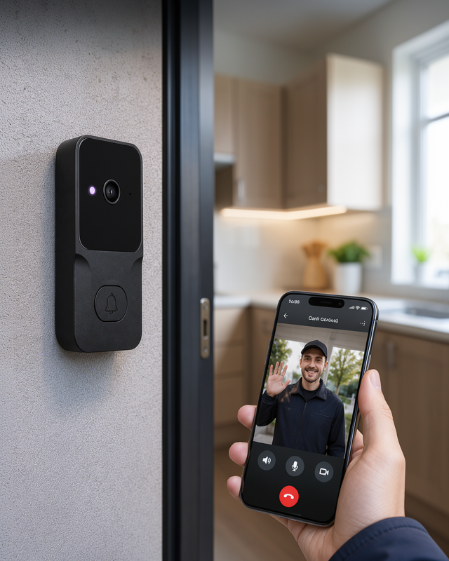 HD Güvenlik Sistemi Telefon Kontrollü Wi-Fi Akıllı Kapı Zili
