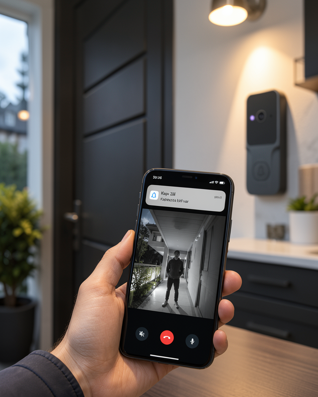 Çift Yönlü Sesli Wi-Fi Görüntülü Kapı Zili | HD Kameralı Akıllı Kapı Zili