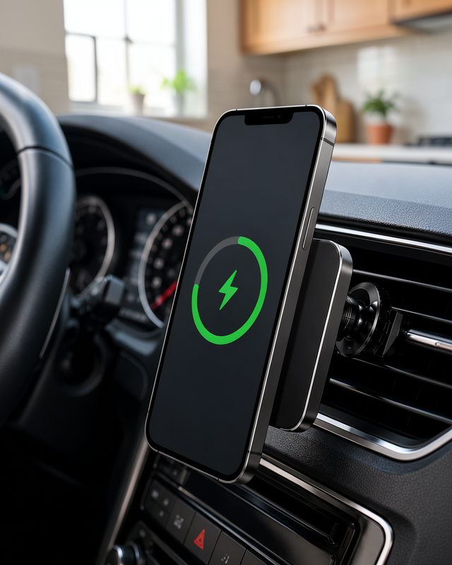 15W MagSafe Araç İçi Telefon Tutucu Manyetik Kablosuz Şarj Cihazı
