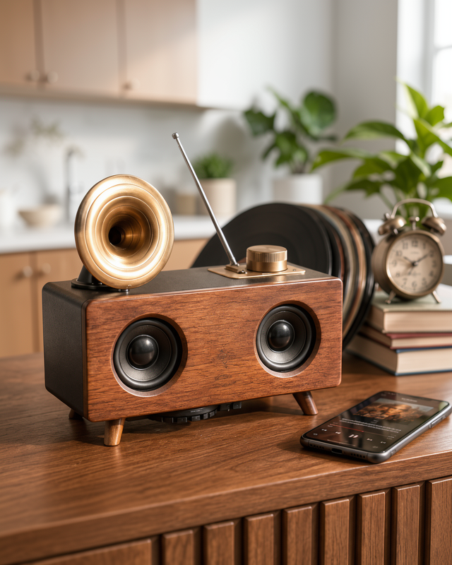 Bluetooth Bağlantılı Nostaljik Tasarımlı Speaker