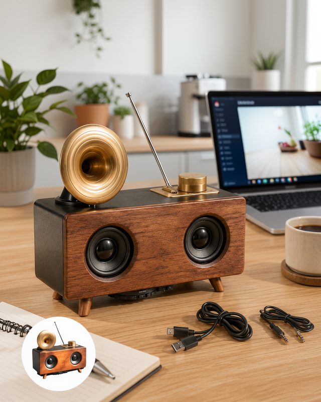 Nostaljik Hoparlör Speaker Çalar Radyo Müzik Kutusu