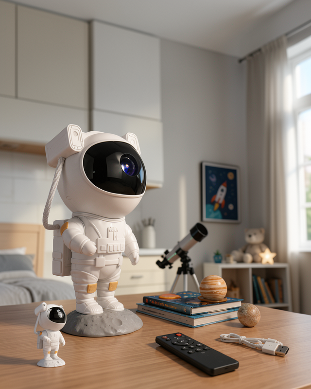 Gökyüzü Projektör Gece Lambası Astronot Bluetooth Hoparlör