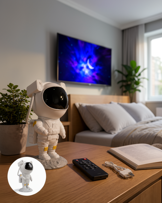 Taşınabilir Projeksiyon Hoparlör Astronot Görünümlü