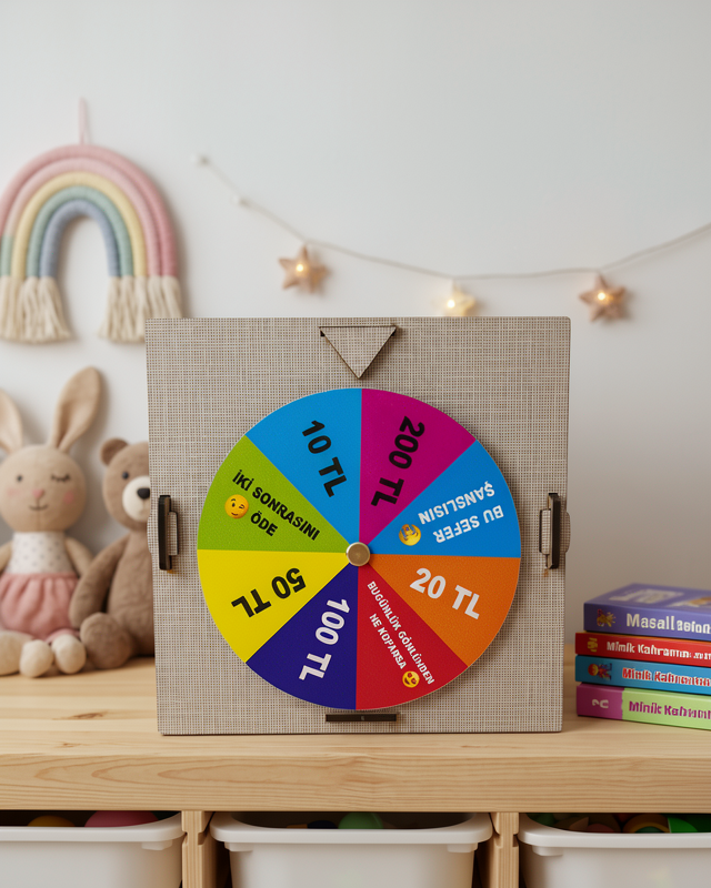 Günlük Tasarruf Challenge Oyun Ahşap Birikim Kumbarası Şans Çarklı Motivasyon Kutusu