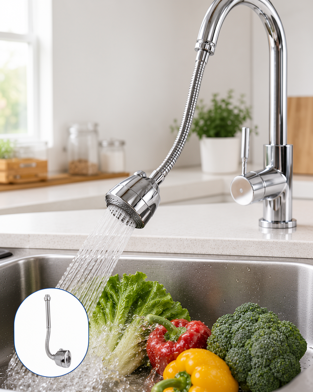 Esnek Spiral Hortumlu Lavabo Uzatma Aparatı Ayarlanabilir Musluk Başlığı