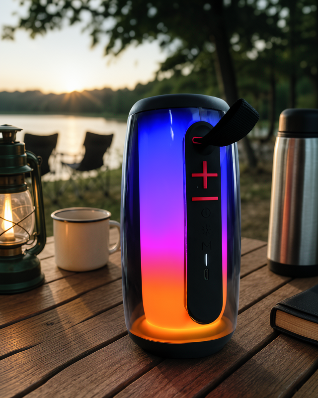 Kablosuz Bluetooth Hoparlör RGB Aydınlatma ile USB Bellek ve TF Kart Desteği