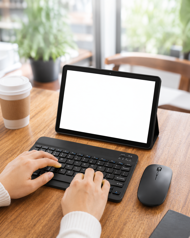 Kablosuz Mouse ve Bluetooth Klavyeli Android Tablet Seti, SIM Kart Desteği ile