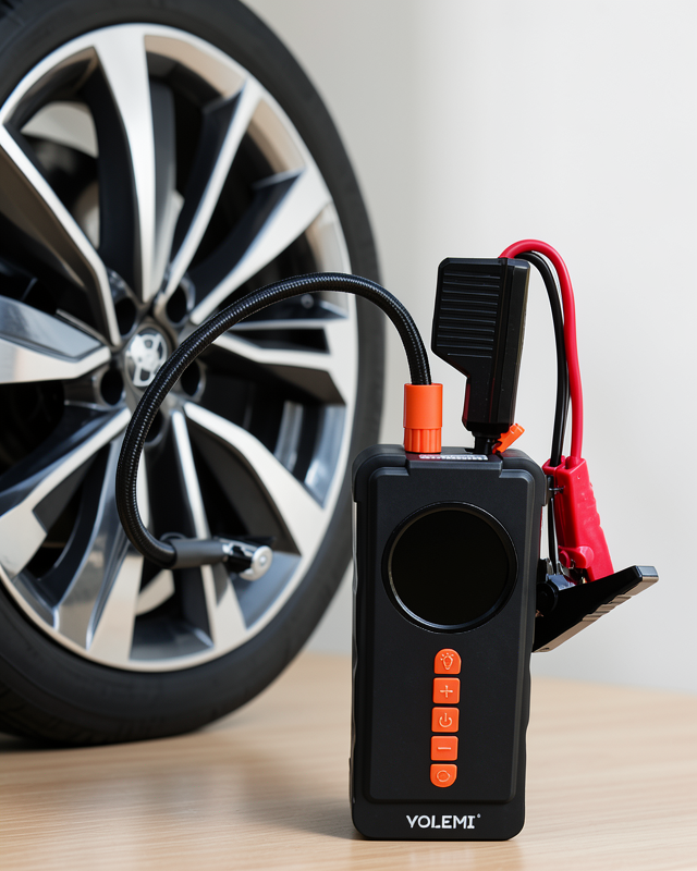 4 Fonksiyonlu Dijital Kompresör: Akü Takviye, Lastik Şişirme, Powerbank ve LED El Feneri