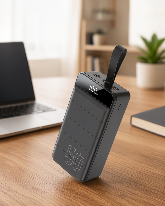 Yeni Nesil 50.000 Mah Hızlı Taşınabilir Powerbank, Android ve iOS Uyumlu, LED Ekranlı