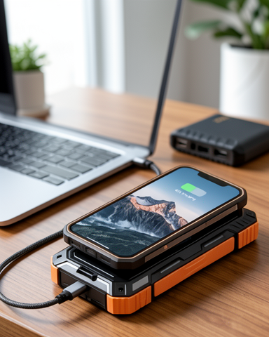20000 mAh Güneş Enerjili Powerbank, Dayanıklı Tasarım ve Hızlı Kablosuz Şarj