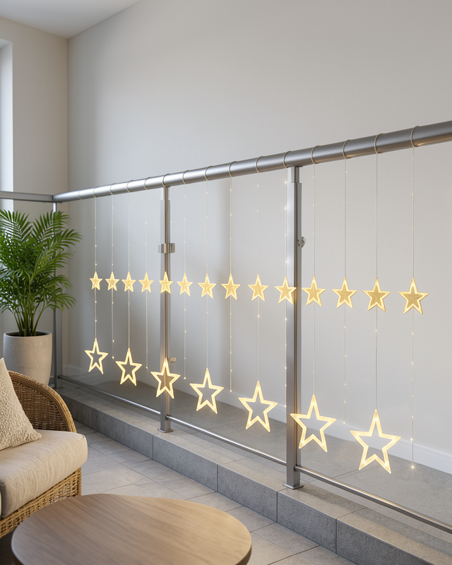 3x3 Metre Yıldız Figürlü Perde Peri Led Dekoratif Işık Yeni Nesil