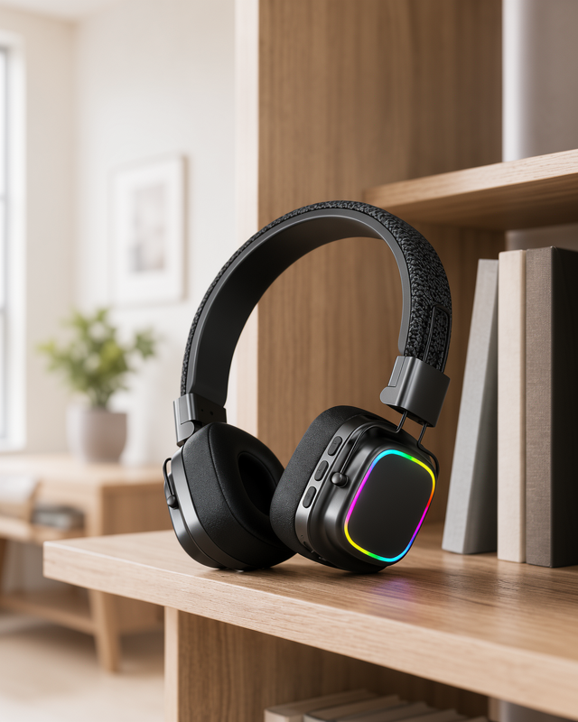 Yeni Nesil Kablosuz Kulaklık Bluetooth 5.3 Rainbow Işıklı Kulak Üstü