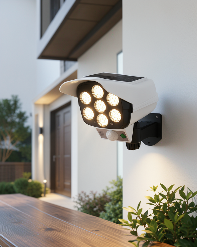 Yeni Nesil Kamera Tipi Hareket Sensörlü Uzaktan Kumandalı Güneş Enerjili LED Güvenlik Lambası