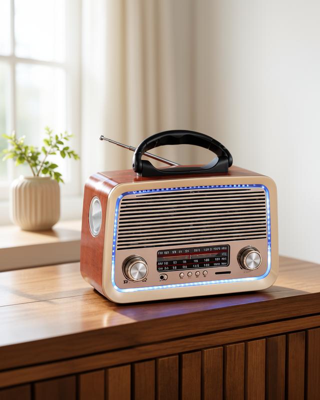 Yeni Nesil Nostalji Radyo FM AM SW Ahşap Eskitme Tasarım Bluetooth
