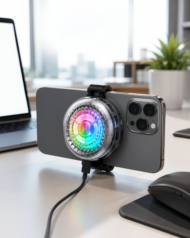 Yeni Nesil Sessiz Soğutucu RGB Gaming Telefon Fanı Tüm Akıllı Telefonlar İçin
