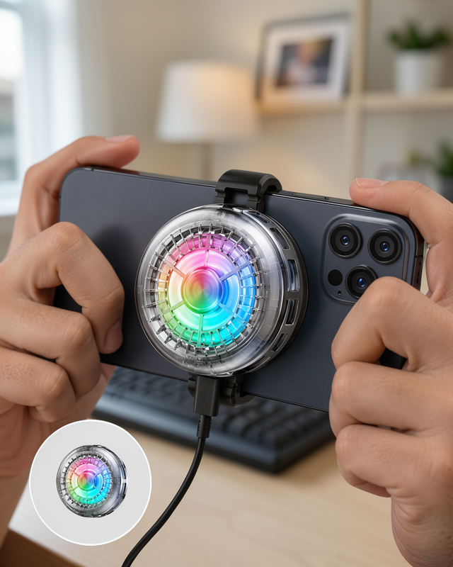 Yeni Nesil Yüksek Hızlı Soğutma Telefon Soğutucu Fan RGB LED