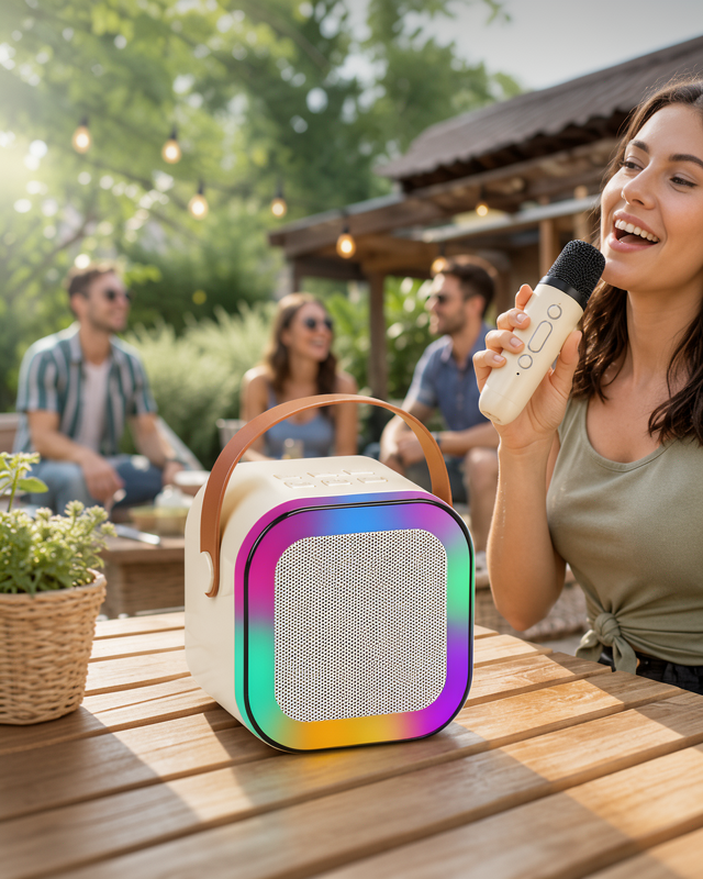Yeni Nesil Karaoke Mikrofon Hoparlör Seti 6 Saatlik Kullanım Süresi