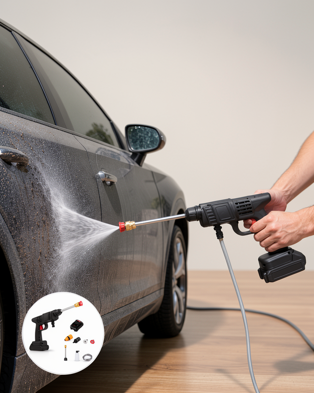 Köpük Şişeli Kablosuz Taşınabilir Yıkama Tabancası 450PSI Basınçlı