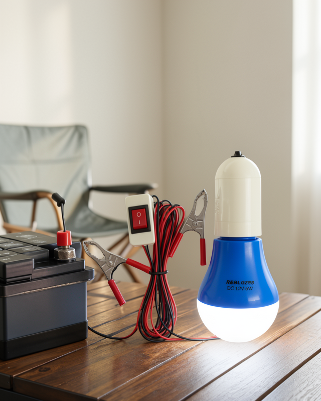 Taşınabilir 12V LED Ampul Timsah Kıskaçlı Aydınlatma Cihazı