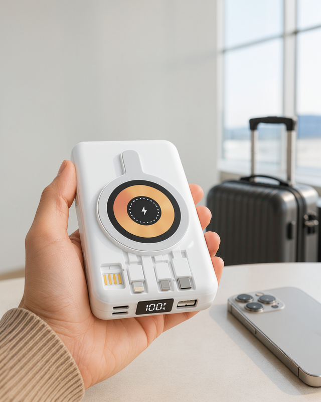 Yeni Nesil Manyetik Powerbank, LCD Göstergeli, Type C USB Girişli