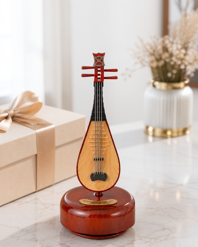 Dekoratif Müzik Kutusu, Figürlü Melodi Çalan Ud Tasarımı