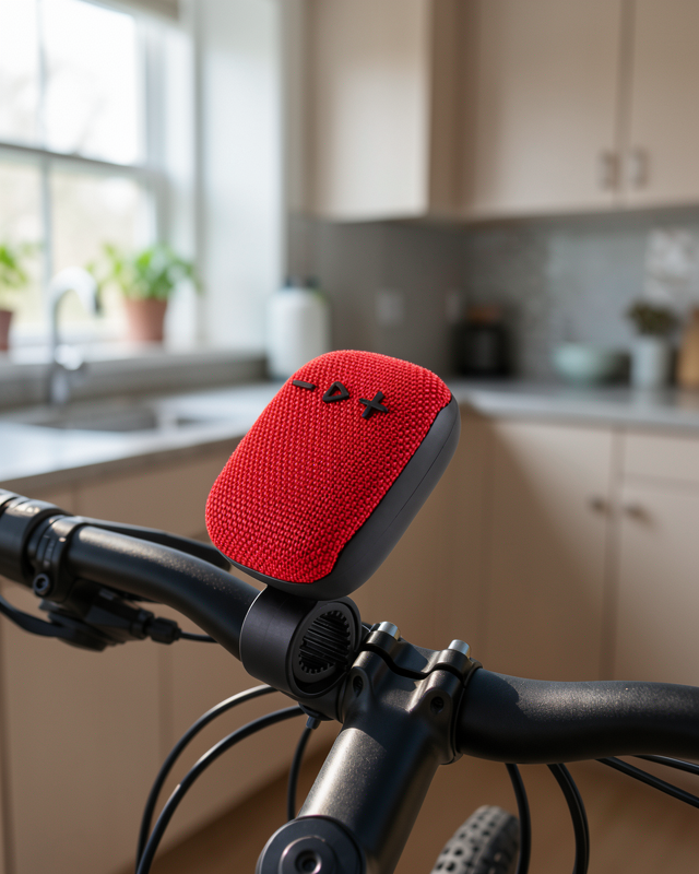 Suya dayanıklı kumaş kaplamaya sahip taşınabilir Bluetooth hoparlör