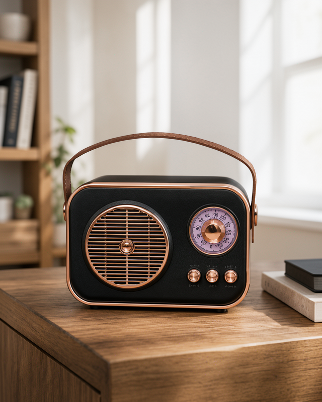 Bluetooth, USB ve TF Kart Girişli Retro Tarz Kablosuz Radyo