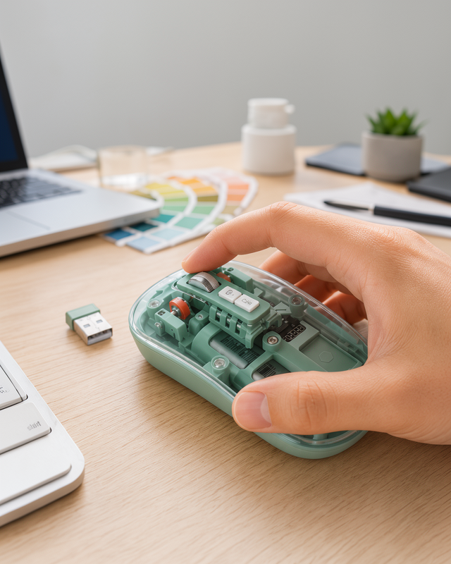 Yeni Nesil Pilli Kullanım İçin Şeffaf Tasarımlı Bluetooth Kablosuz Mouse