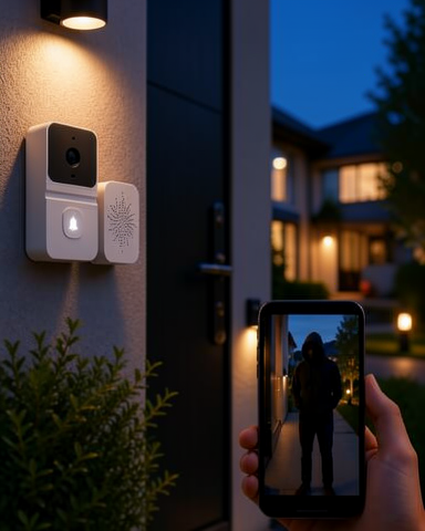 Kablosuz Güvenlik Sistemi Gece Görüşlü Kameralı WiFi Akıllı Kapı Zili