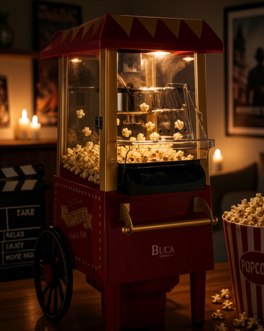 Sıcak Hava Popcorn Makinesi Yağsız Mısır Patlatma Makinesi Nostaljik Tasarım