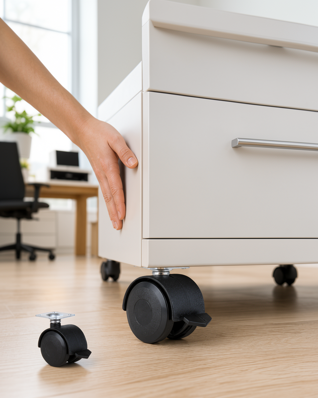 4'lü Kolay Kurulumlu 6 cm Kilitli Mobilya Tekerleği