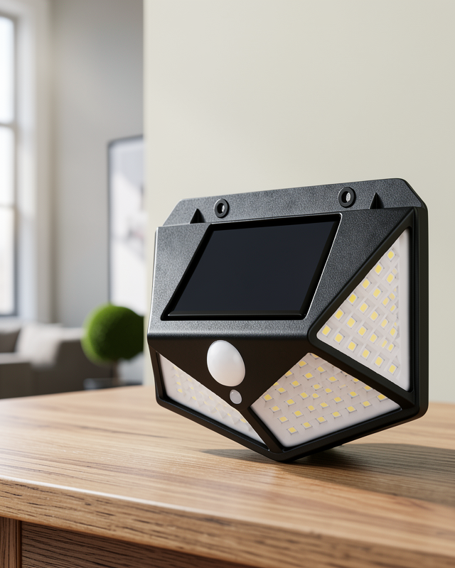 Geniş Açılı LED Aydınlatmalı Sensörlü Solar Bahçe Lambası Balkon Garaj ve Bahçe Işığı