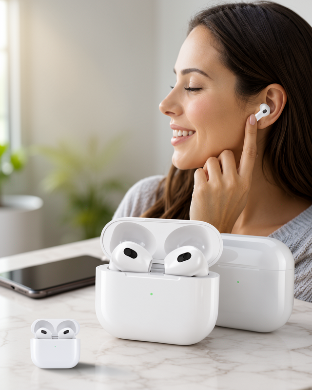 Bluetooth 5.0 Beyaz 3.Nesil İOS Android Uyumlu Çağrı Cevaplama Kulaklık