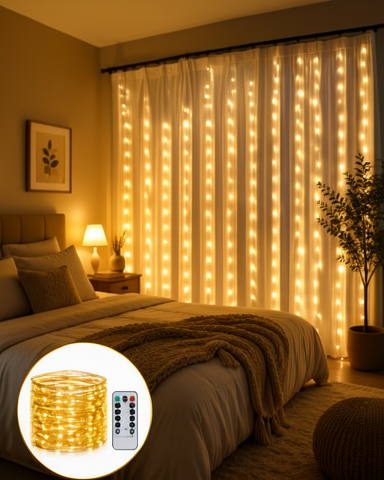 Yeni Nesil 8 Fonksiyonlu Dekoratif Perde Peri Led Günışığı Renk