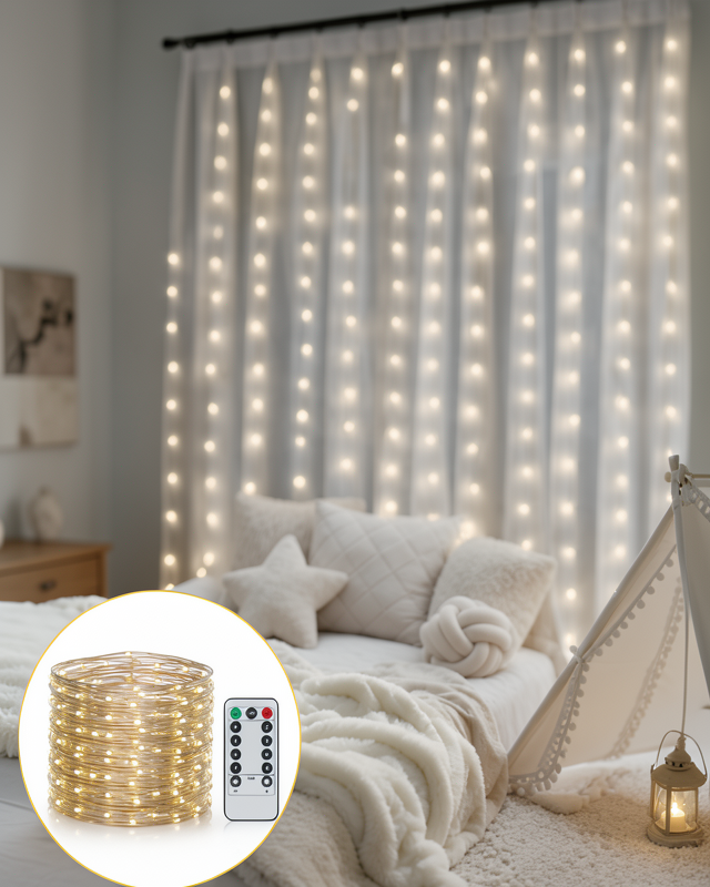 Yeni Nesil 3x3 Metre LED Işık Perde – Parti ve Bahçe Dekorasyonu